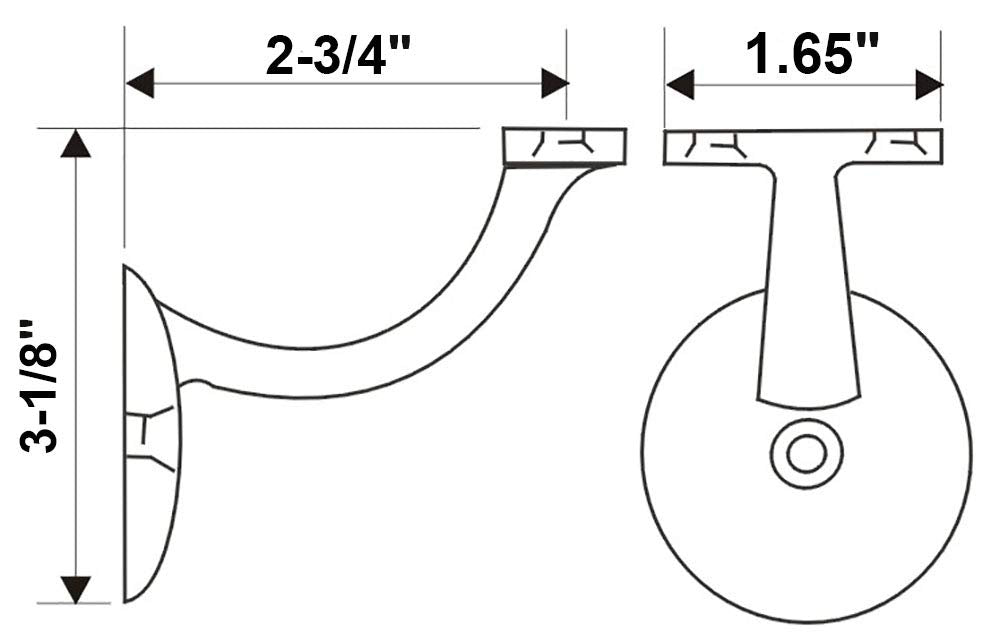 Heavy Duty Zinc Die Cast Handrail Bracket, Powder Coated Oil-Rubbed Bronze, 10 Pack, Made in Taiwan