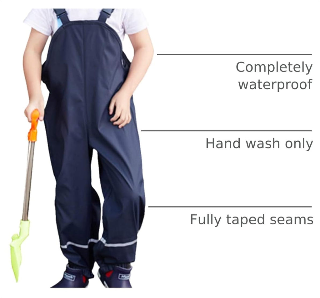 Rain Pants Kids, Toddler Boy Overalls Waterproof Bib Suspender Fishing Pant
