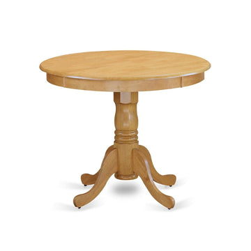 West Furniture ANT-OAK-T Antique Modern Kitchen Table - a Round Dining Table Top with Pedestal Base, 36x36 Inch, Oak