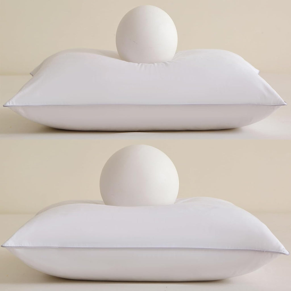 Throw Pillow Insert (, White), Goose Feather and Polyeser Throw Pillow for Decorative Cushion Bed Couch Sofa - Set of 2