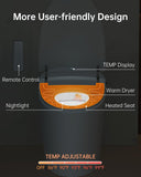Smart Toilet with Built-In Bidet, Dual Auto Flush, Heated Seat, Air Dryer, Foam Shield, Modern Elongated One-Piece Design