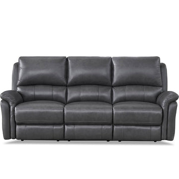 Erindale Zero Gravity Power Reclining Top Grain Leather Sofa Couch, Quartz Gray, Memory Foam, Pocket Coils and