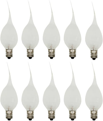 Silicone Dipped, Country Style, Electric Candle Lamp Chandelier Light Bulbs, 7 Watt Incandescent, Individually Boxed