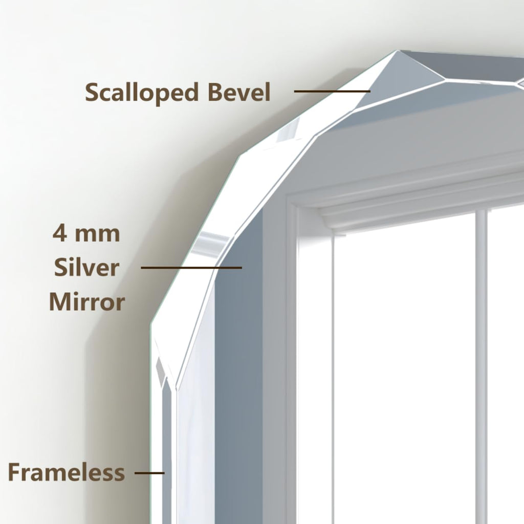 28" x 20" Silver Oval Bathroom Beveled Edge Frameless Mirrors