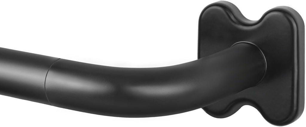 Black Wrap Around Curtain Rods 32 to 58, Blackout Curved Drapery Rod| 3/4 Inch Diameter, Room Darkening Design