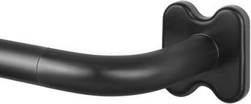 Black Wrap Around Curtain Rods 32 to 58, Blackout Curved Drapery Rod| 3/4 Inch Diameter, Room Darkening Design