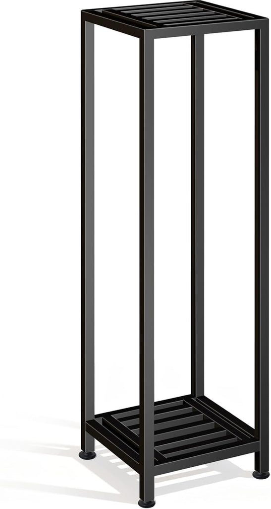 Plant Stand Indoor Outdoor, 41'' Tall Wrought Iron Plant Stands, Heavy Duty | 2 Tier Metal Pedestal Stand Decorative