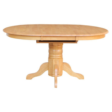 West Furniture AVT-OAK-TP Avon Modern Kitchen Table - an Oval Dining Table Top with Butterfly Leaf & Pedestal Base