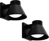 2 Pack LED Outdoor Wall Light Fixtures, Black Front Porch Lights Wall Mount Lighting