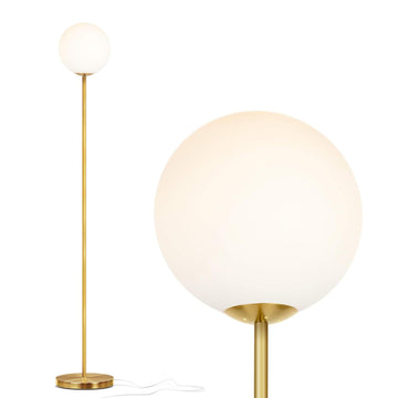 Luna LED Floor lamp, Modern Lamp s & Offices, Great Living Room Décor, Tall Lamp with Frosted Glass Globe, Mid