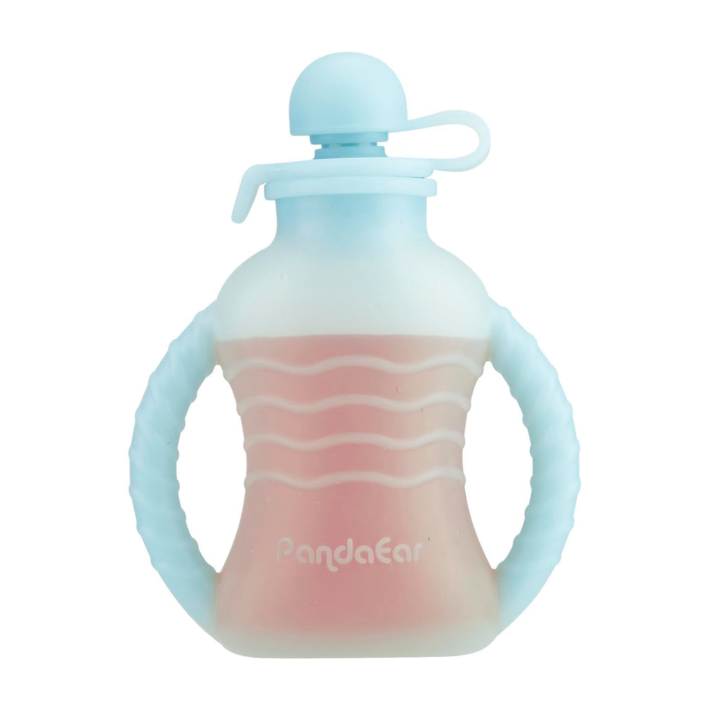 7-Pack Reusable Silicone Baby Food Pouches with Handles, 4oz Refillable Portable Pouches for Toddlers & Infants