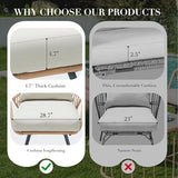 4-Piece PE Rattan Outdoor Patio Furniture Set | Beige with Thick Cushions for Backyard, Garden & Porch