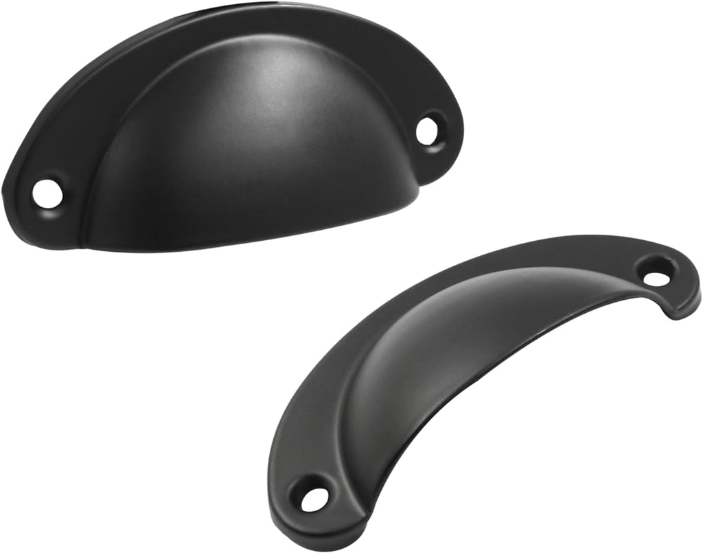 12pcs Antique Cup Drawer Pulls, Black Bin Cup Pulls Knobs, Cabinet Pull Handles , Furniture (3.2 Inch Length, 2.6 Inch