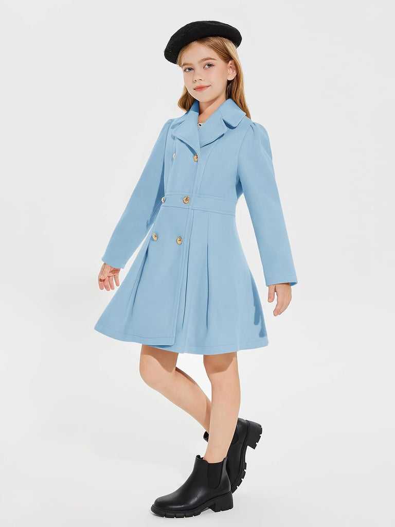 Girls Winter Dress Coat Butron Peacoat Double Breasted Ourwear