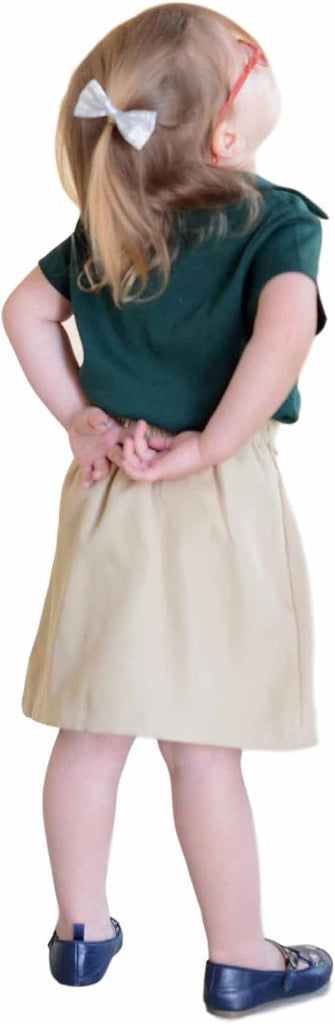 Girls School Uniform Pleated Skirt Scooter,Elastic Back with Built-in Shorts Navy Khaki Black Hunter Green