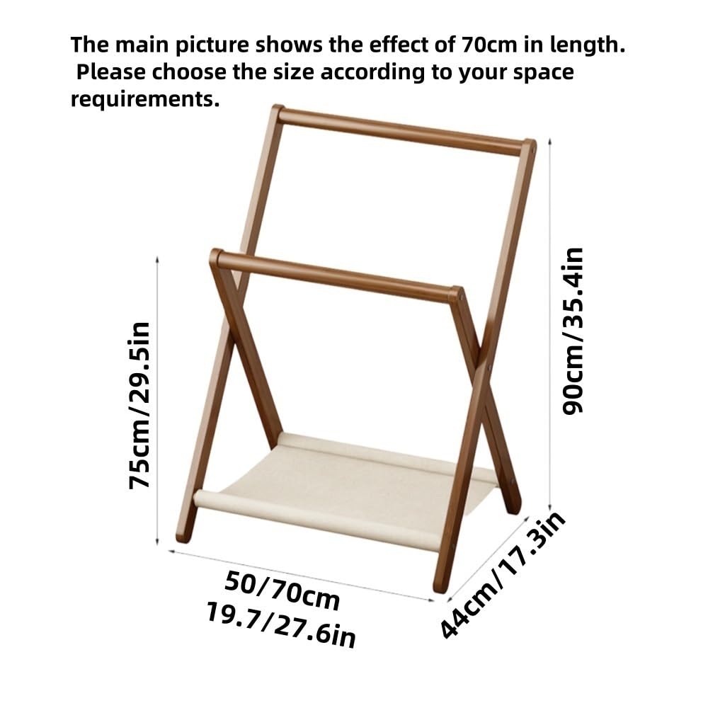Coat Rack, Wooden Towel Rack, Folding Clothes Hanger, Floor-standing Clothes Stand, Clothing Organizer