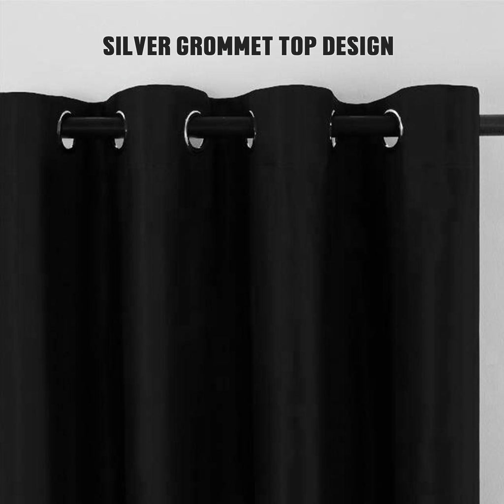 Extra Long Blackout Curtains, Black, 52′′x108′′, 2 Panel