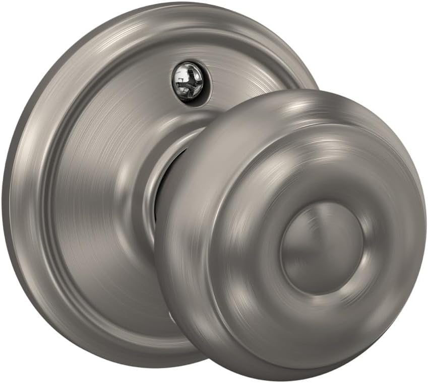 Georgian Door Knob, Hall & Closet Passage Lock, Satin Nickel