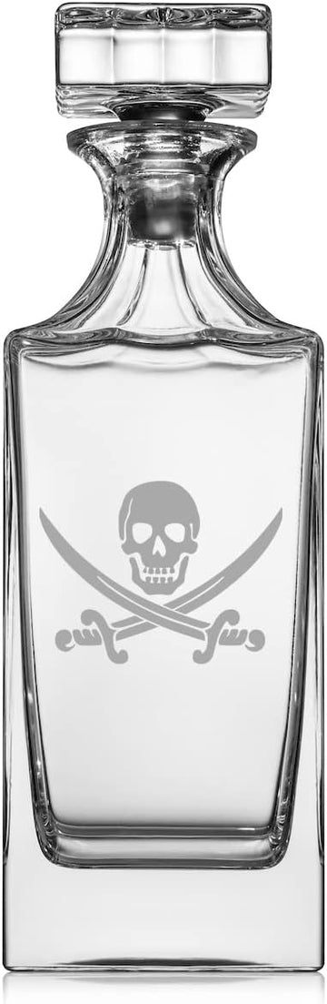 30 oz Glass Whiskey Decanter with Glass Stopper Gift Pirate