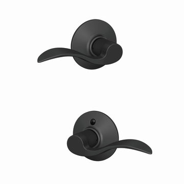 F10 ACC 622 Accent Door Lever, Hall & Closet Passage Lock, Matte Black
