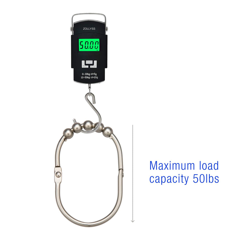 Wide Shower Curtain Rings - Set of 12 Easy Glide Rollers with Polished Nickel Finish - Stainless Steel Shower Hooks