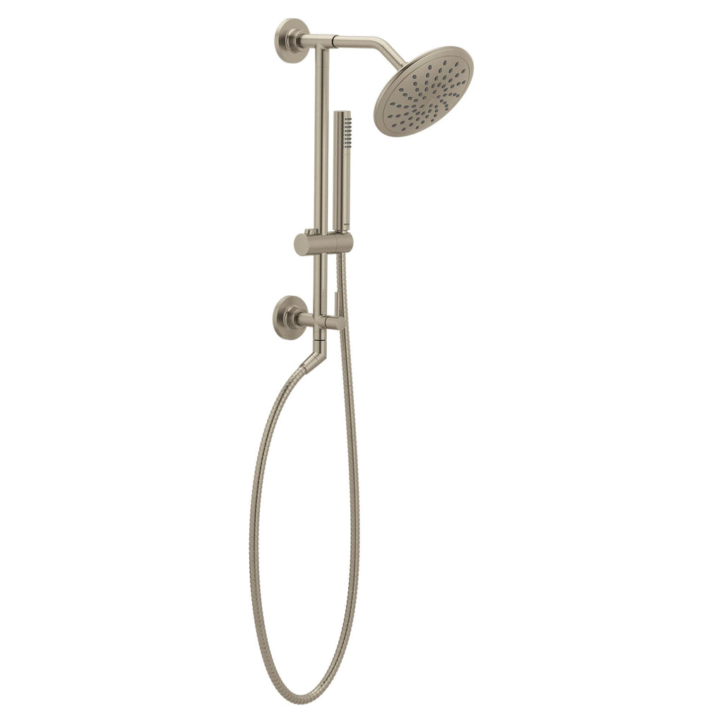 Brushed Nickel 8-Inch Fixed Single Function Round Wide Rainshower Showerhead, 2.5 GPM, 6345BN