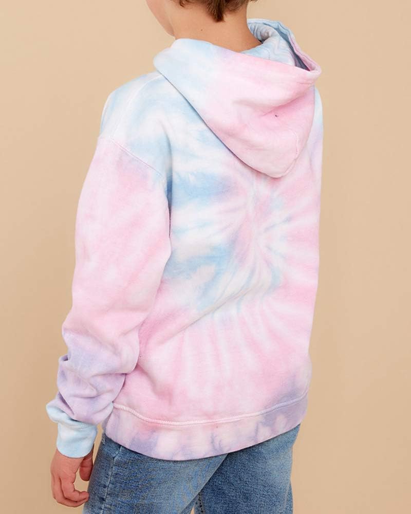 Unisex Kids Tie Dye Sweatshirt Boys Girls Hooded Pullover Hoodies