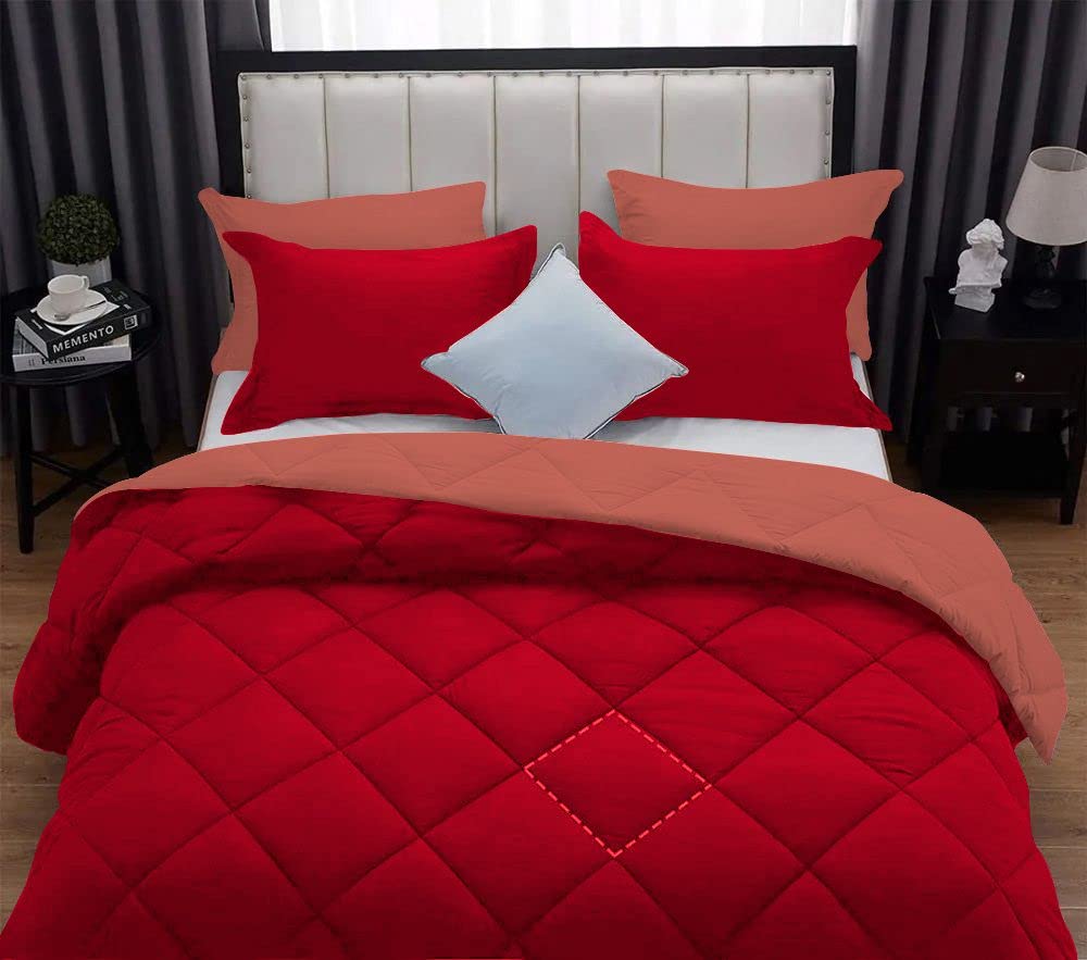3 Piece Reversible Diamond Pattern Comforter Set Premium Super Soft 550 GSM All Season 1000 Thread Count 100%