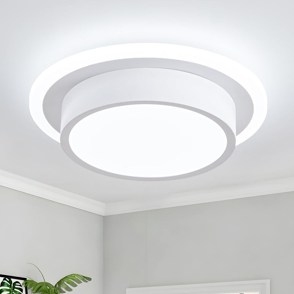 Modern LED Ceiling Light Fixtures, Small Flush Mount Light Fixture, Hallway Light Fixtures 32W 6000K, Round Kitchen
