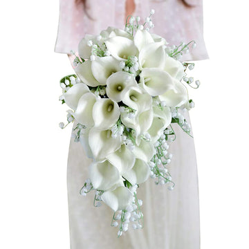 Wedding Bouquet Bride Flower Bridal Bouquets, Water Drop Shape Wedding Bouquets for Bride Bridesmaid Bouquet