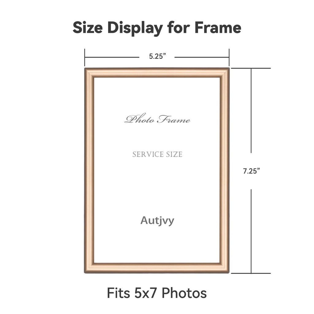 5x7 Picture Frame 2Pack Brass Thin Metal HD Glass Wall/Table