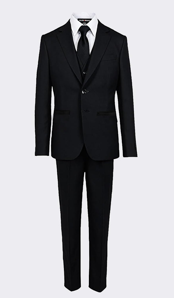 Boys Five Piece Modern Slim Fit Suits Set Shirt Blazer Vest Pants and Tie. Ring Bearer Outfit