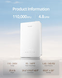 Natural Gas Tankless Water Heater Indoor - Max 4.8 GPM 110, 000 BTU