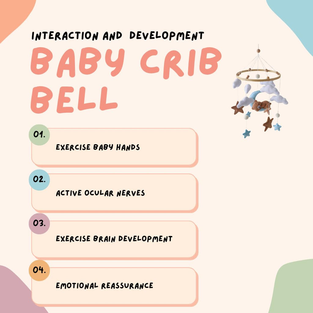Baby Crib Mobile for Boys Girls Sleeping Bear Mobile for Crib, Baby Bassinet Mobile Toy for Soothing Sleep Gender