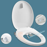 Non-Electric Bidet Toilet Seat Attachment with Dual Nozzles, Warm and Cool Water Control, Adjustable Pressure, Easy Installation, Universal Fit