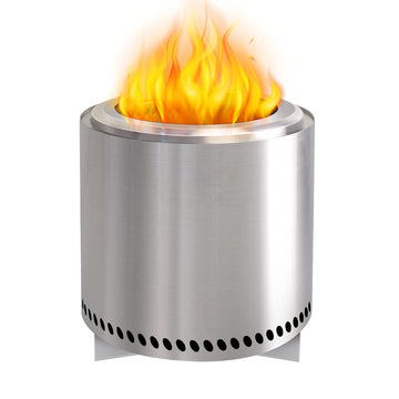 Bonfire Pit Smokeless Fire Pit Large Stainless Steel Outdoor Camp Stove Wood & Charcoal Grill Portable Fire Bowl for