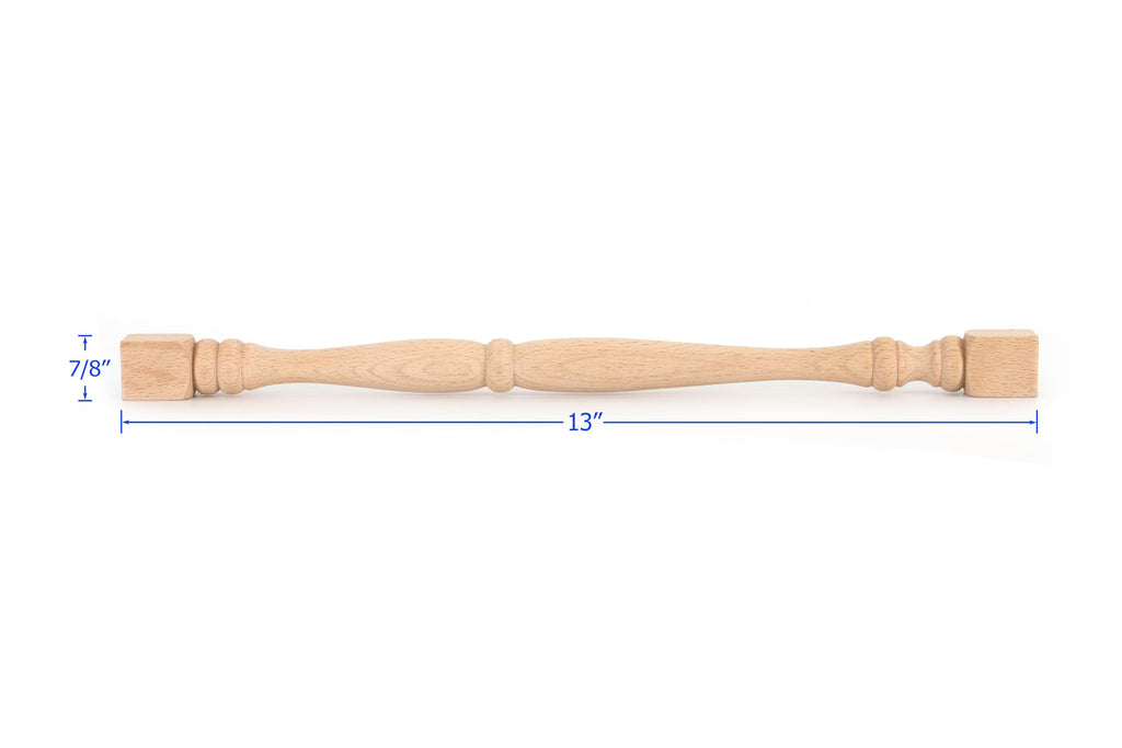 Wooden Baluster Spindles 13", Pack of 12 Solid Beech Wood for Crafts, Furniture Woodworking, Sturdy Stair Spindles