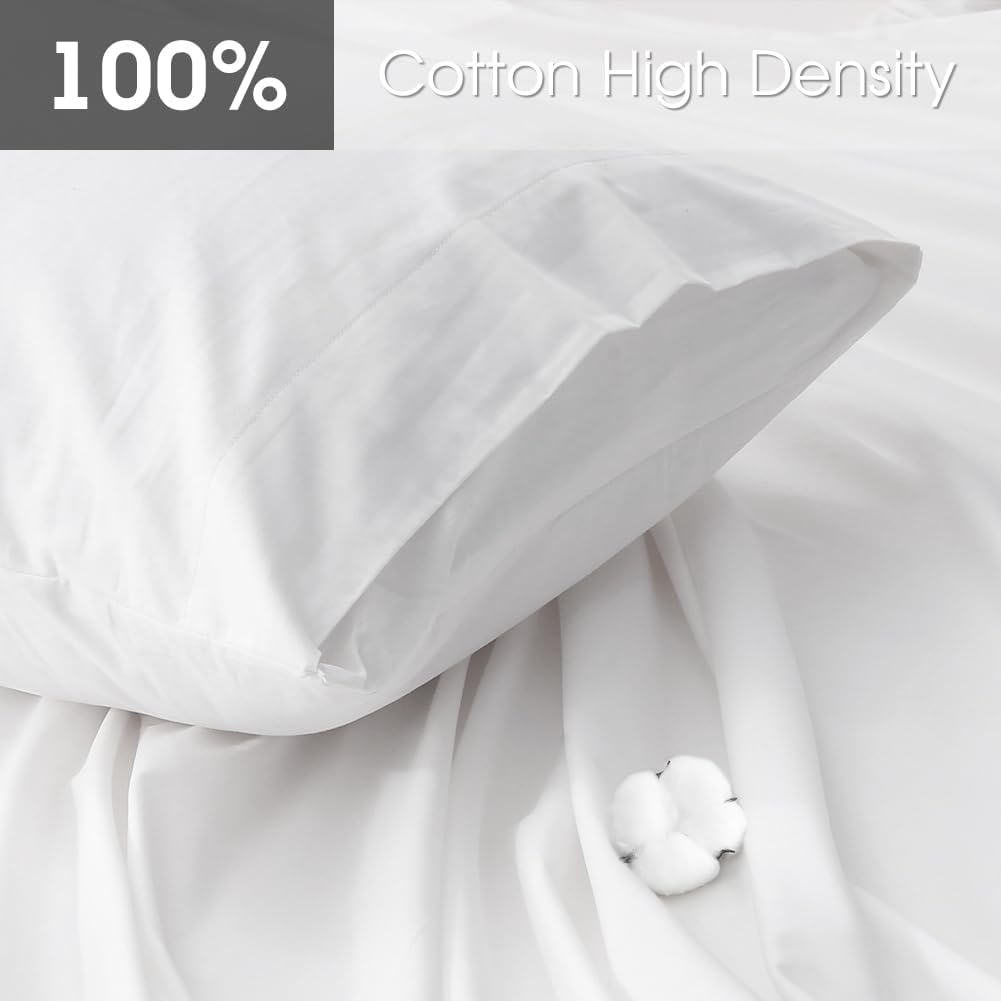 Extra Deep Pocket King Sheet Sets Fits 18"-24" in Deep Mattress -100% Cotton King Sheet Set,White Hotel Crisp Soft