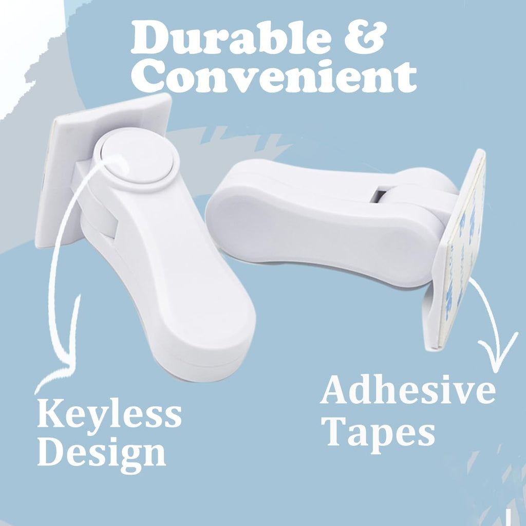 Child Proof Door Lever Locks (6 Pack) Baby Proofing Door Handle Locks with Adhesives, No Drilling Child Safety Door