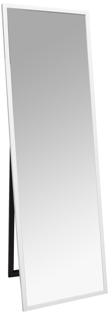 Everly Hart Collection 58" L x 17.5"W Framed Free Standing Full Length Mirror with Easel, White