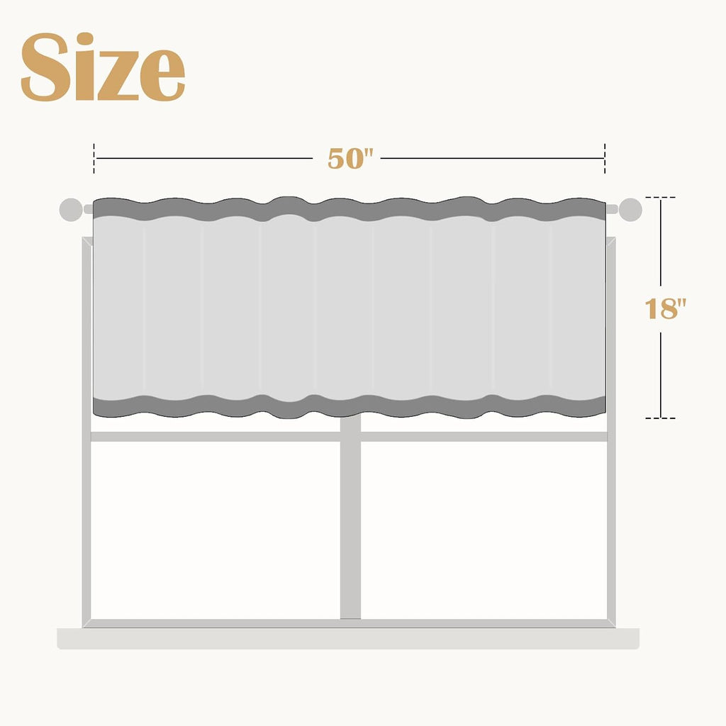 Blue Striped Linen Valance, 50" W x 18" L, Farmhouse Window Valance, Blue on Beige