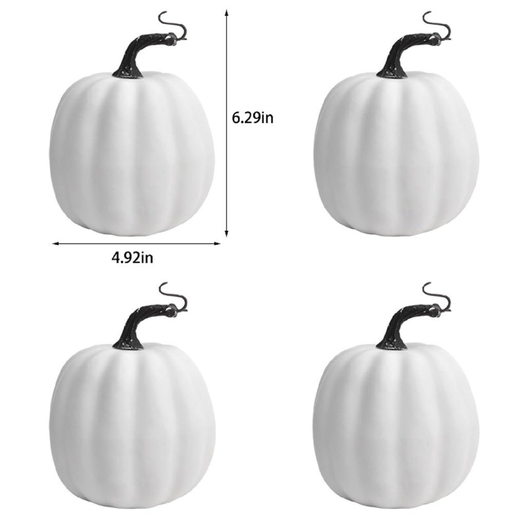 Artificial Pumpkins, 6 Inch Large White Pumpkins 4pack