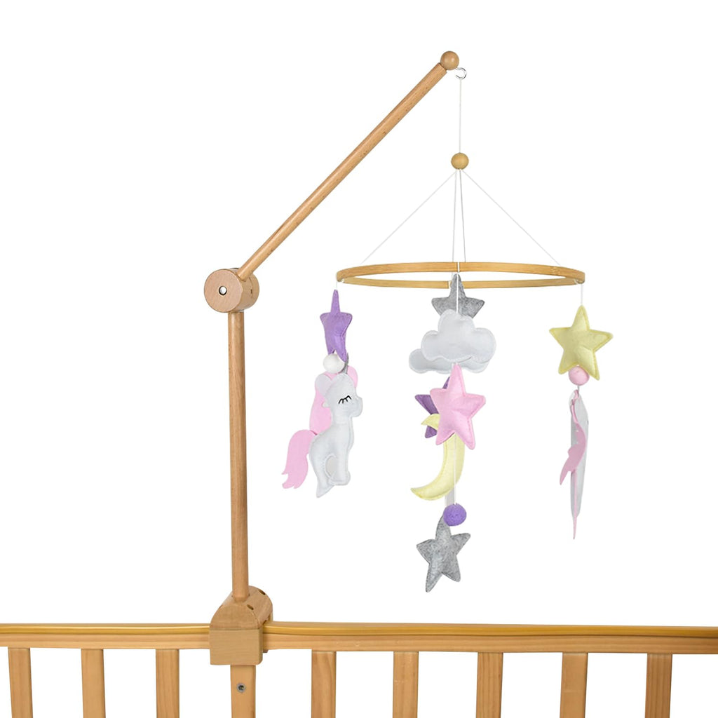 Baby Crib Mobile Hanger & Holder, 26 Inch 360° Rotating Wood