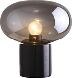 Glass Table Lamp Farmhouse Lamps Art Deco Side Table Lamp Smoky Gray