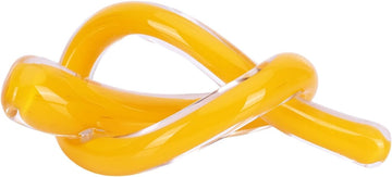 Hand Blown Glass Knot Art Sculpture, Blown Glass Art Decorative Object Decor, Single Hand-Blown Accent, Shelf
