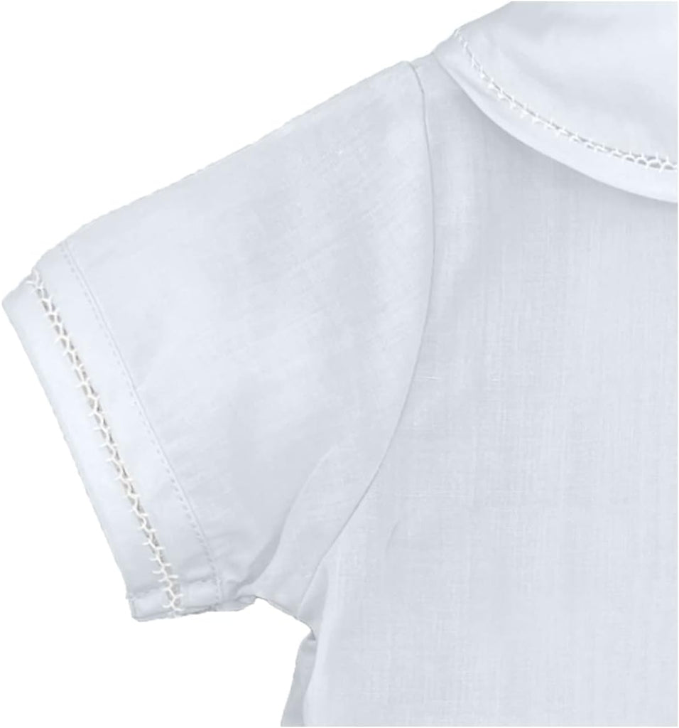 Baby Boys' Sailor Romper with Embroidered Anchors