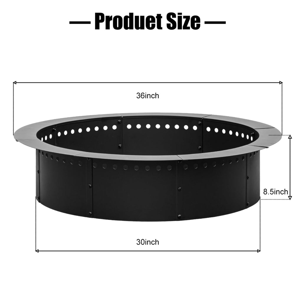 36 inch Round Fire Pit Ring, Heavy Duty Fire Ring