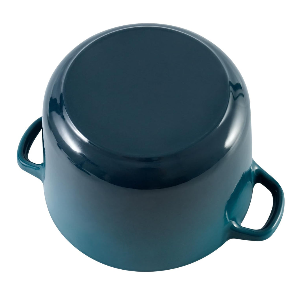 Dutch Oven Pot with Lid 2.8 Qt Cast Iron Dutch Oven for Bread Baking, DarkCyan Enameled Cast Iron Soup Pot, Small
