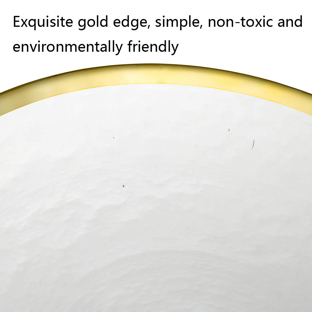 Glass Charger Dinner Plates Glass Bulk with Gold Rim, 10 Pcs