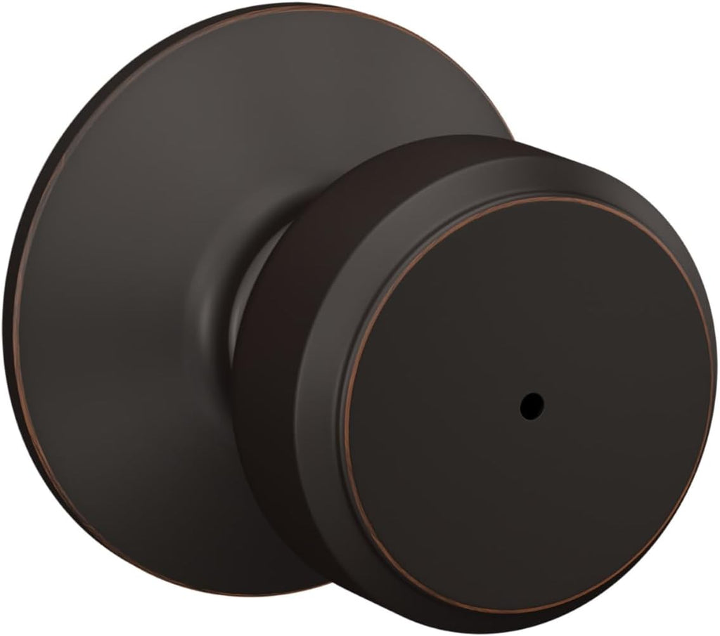 Bowery Bed/Bath Privacy Door Knob with Lock, Aged Bronze